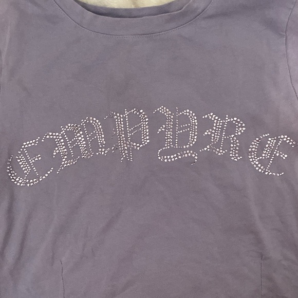 M Empyre Purple Rhinestone Crop Top - Picture 3 of 4